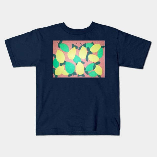 Citrus  Fresh Lemons and Limes Pattern Kids T-Shirt by DanielleGensler